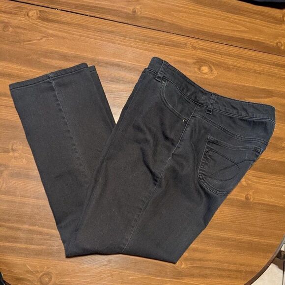 CHICO'S PLATINUM DENIM JEANS - BLACK - SIZE 1 SHORT - Picture 1 of 5